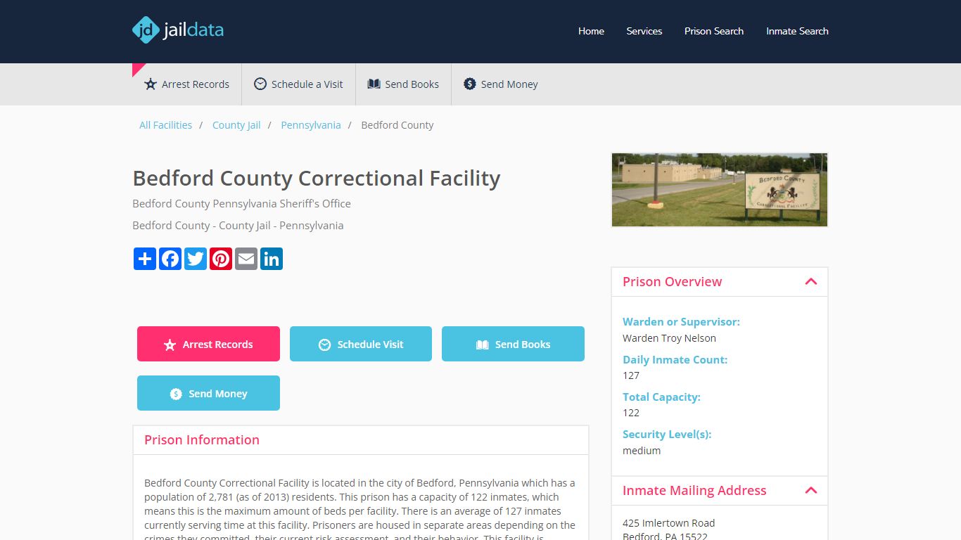 Bedford County Correctional Facility Inmate Search and Prisoner Info ...