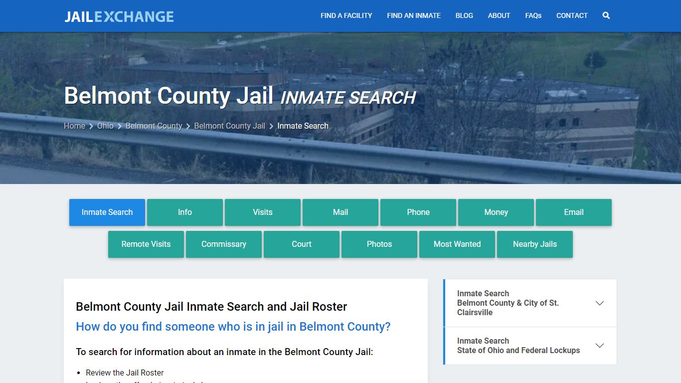 Belmont County Jail Inmate Search - Jail Exchange