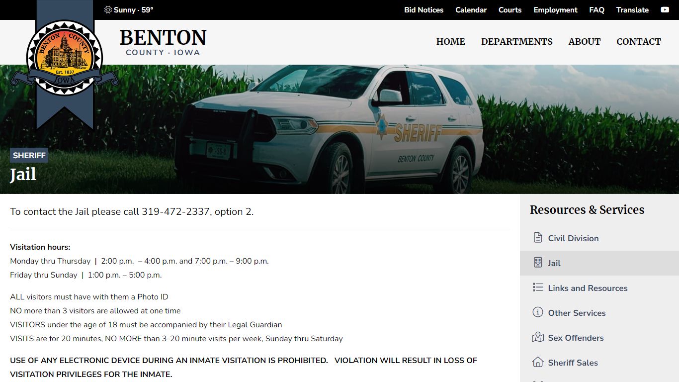 Jail - Sheriff's Office - Benton County Government - Iowa