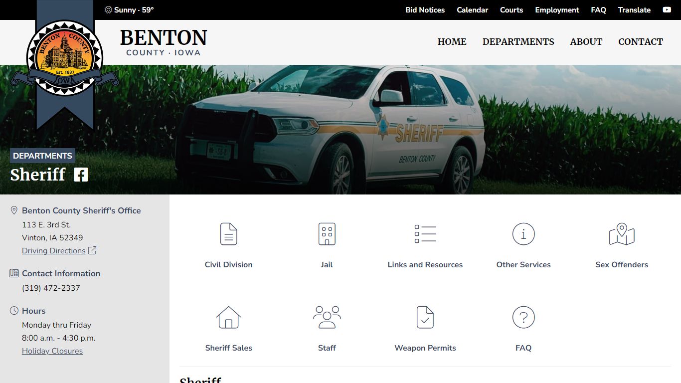 Sheriff - Benton County, Iowa