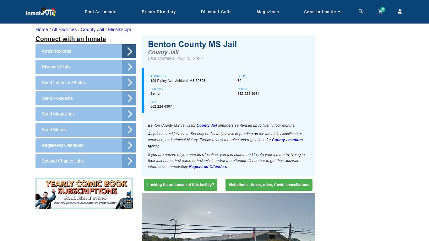 Benton County MS Jail - Inmate Locator - Ashland, MS