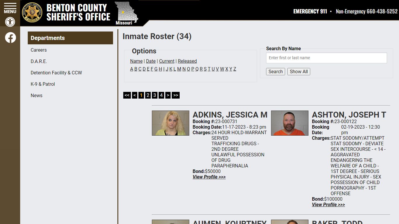 Inmate Roster - Current Inmates - Benton County MO Sheriff’s Office