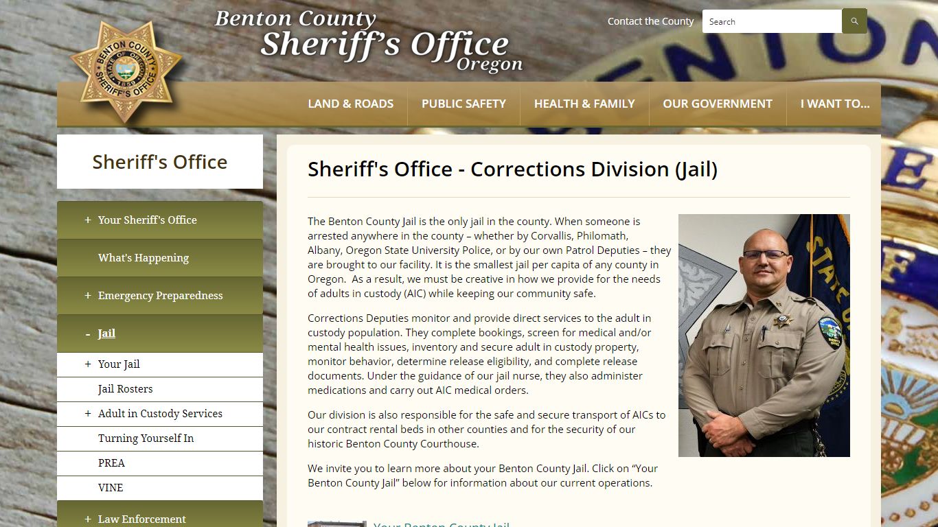 Sheriff's Office - Corrections Division (Jail) | Benton County Oregon