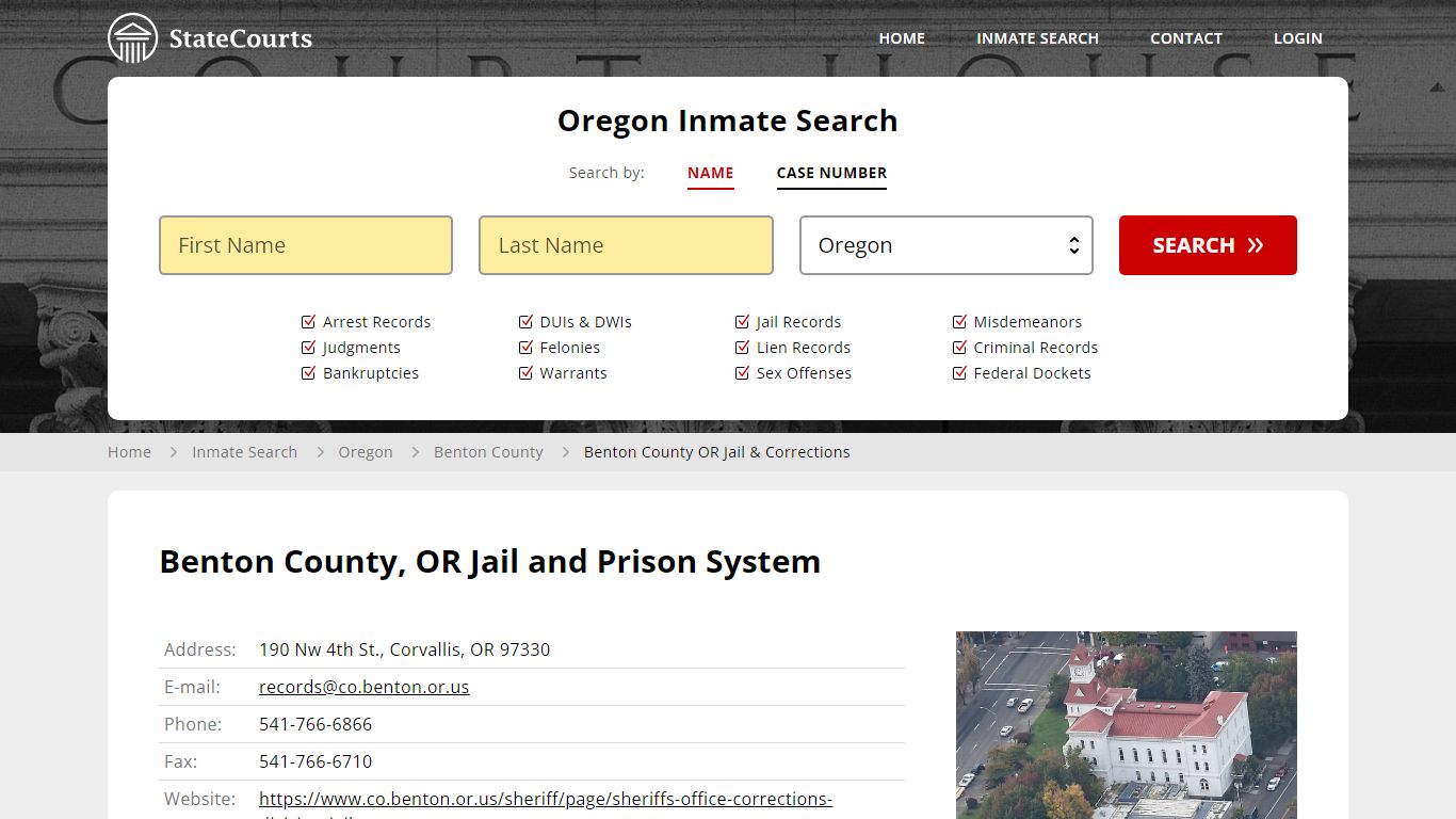 Benton County OR Jail & Corrections Inmate Records Search, Oregon ...