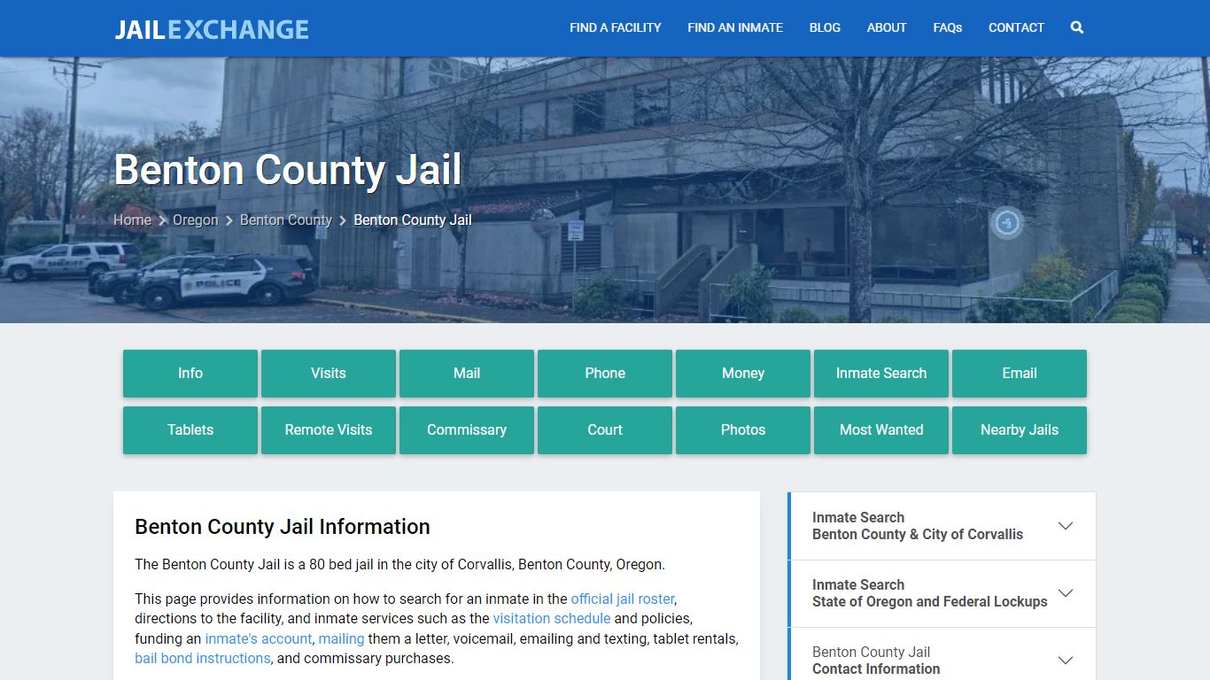 Benton County Jail, OR Inmate Search, Information