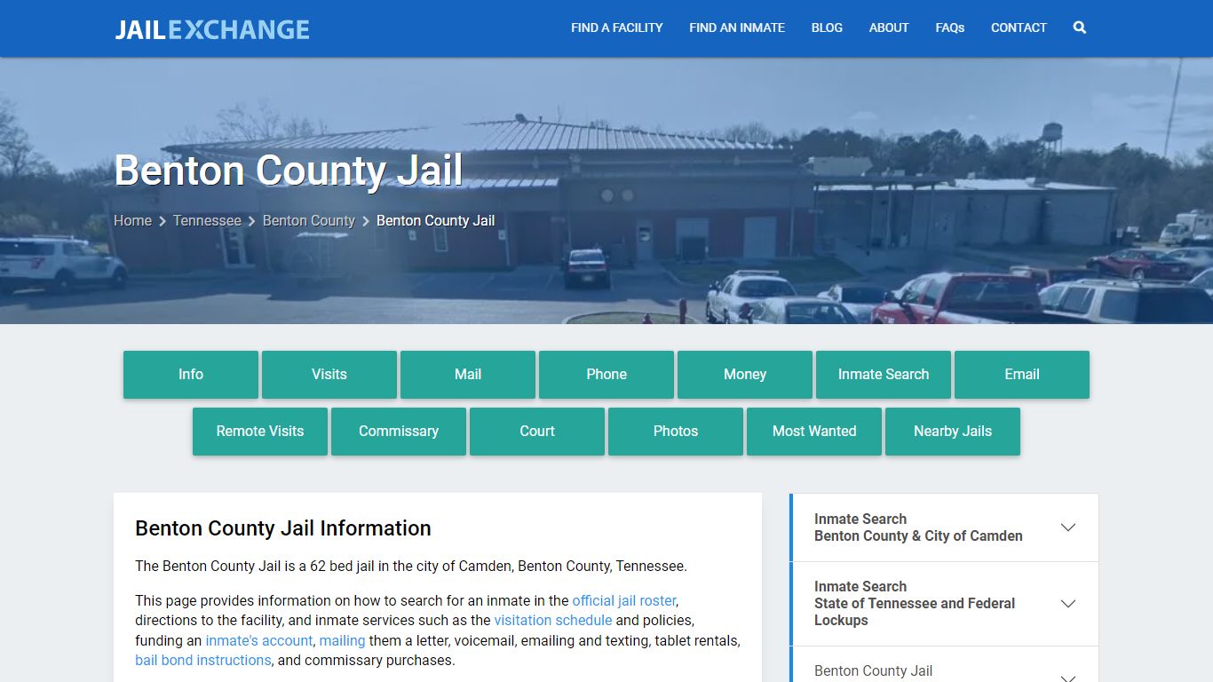 Benton County Jail, TN Inmate Search, Information