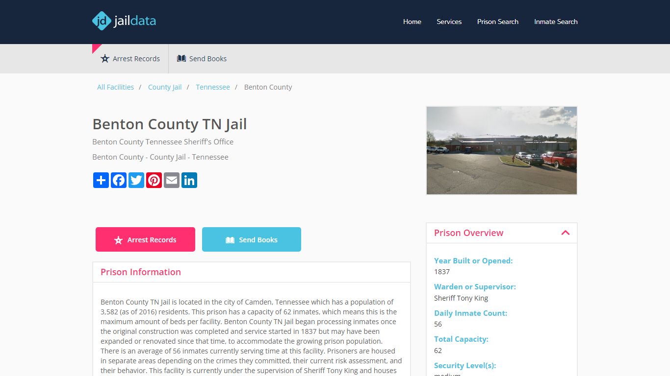 Benton County TN Jail Inmate Search and Prisoner Info - Camden, TN