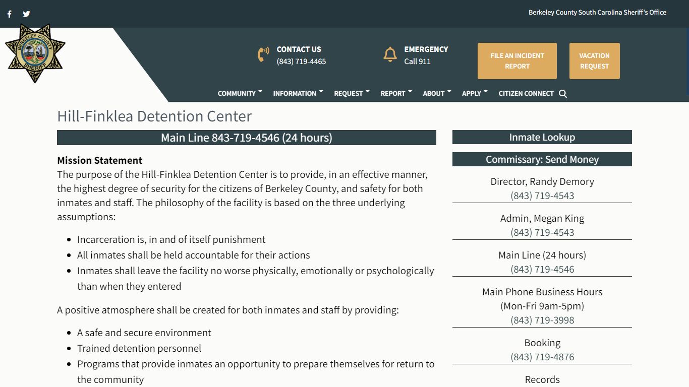 Detention Center – Berkeley County Sheriff's Office