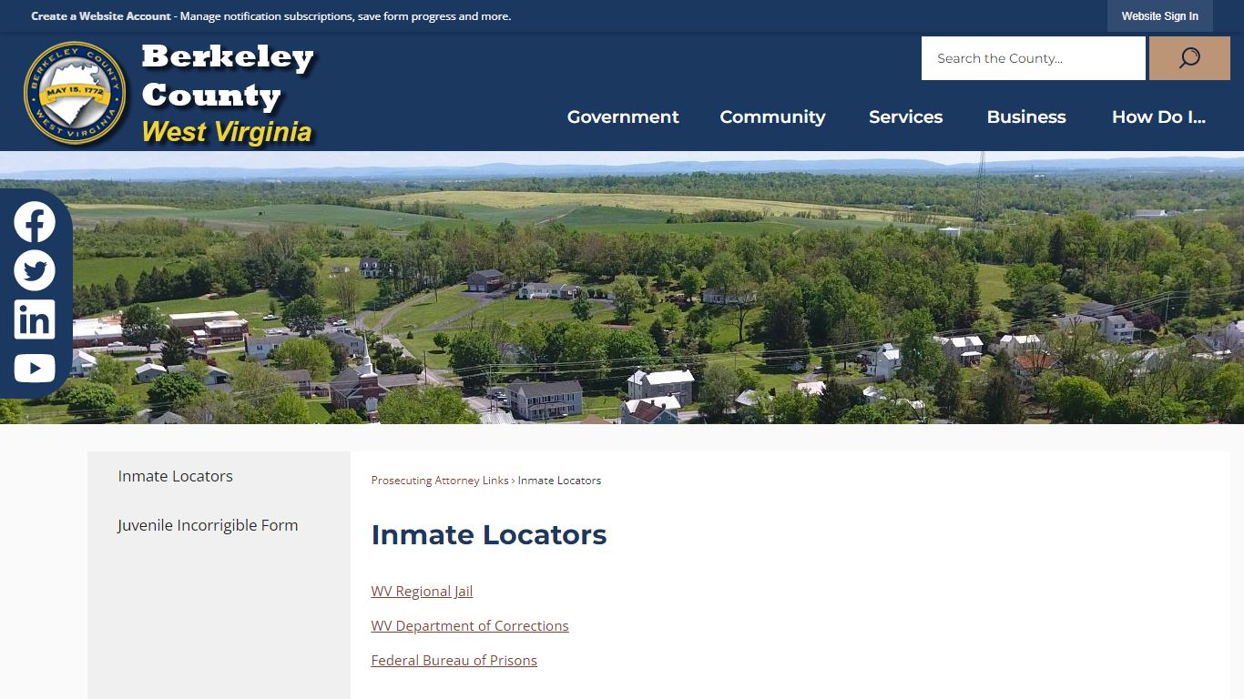 Inmate Locators | Berkeley County, WV