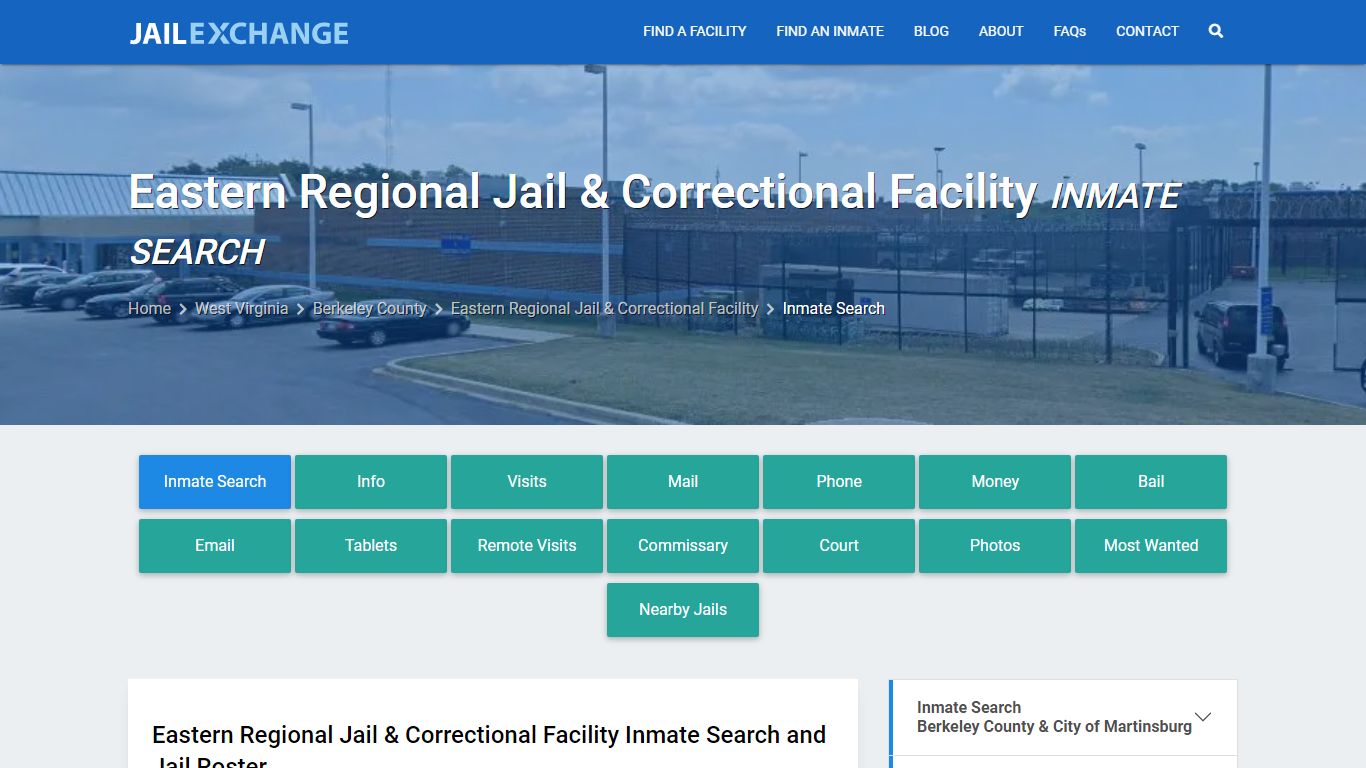 Eastern Regional Jail & Correctional Facility Inmate Search
