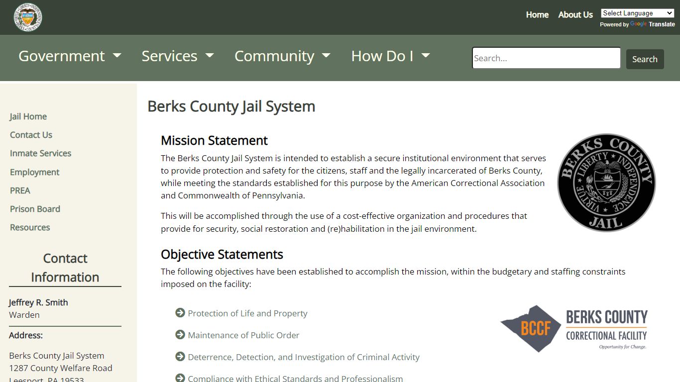 County of Berks - Jail System - Berks County, Pennsylvania