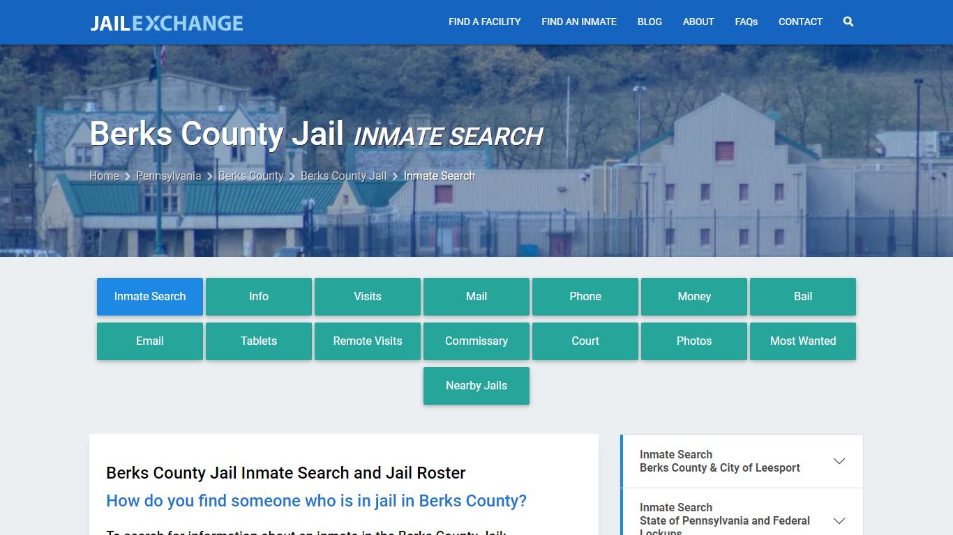 Inmate Search: Roster & Mugshots - Berks County Jail, PA