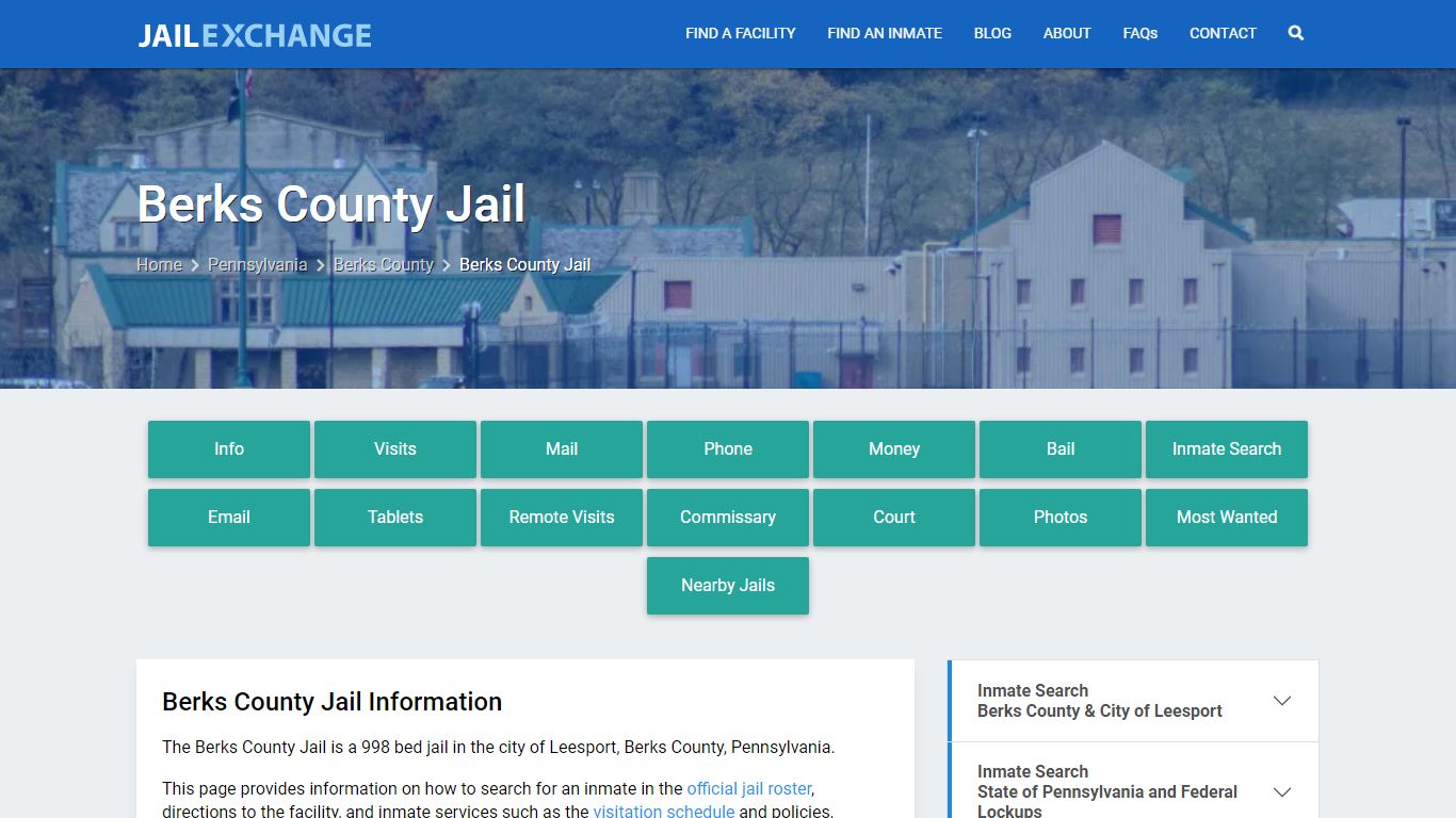 Berks County Jail, PA Inmate Search, Information