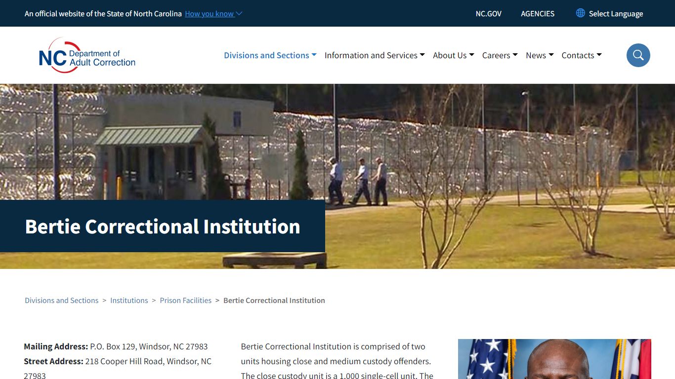 Bertie Correctional Institution | NC DAC