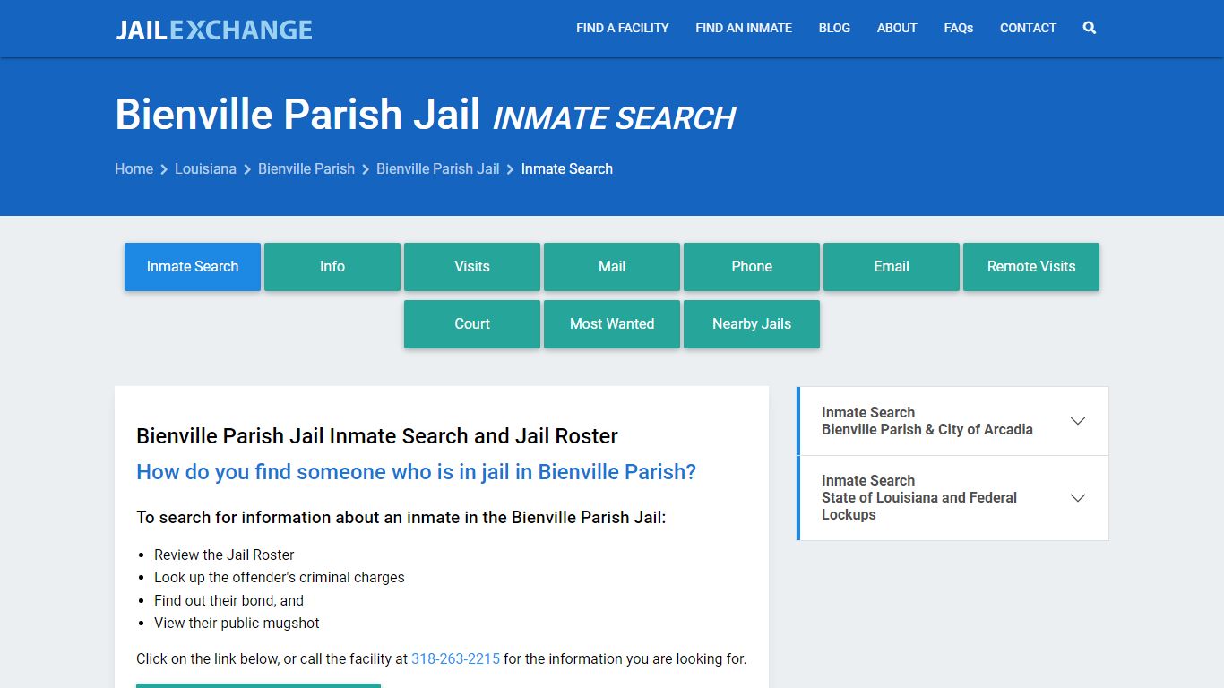 Inmate Search: Roster & Mugshots - Bienville Parish Jail, LA