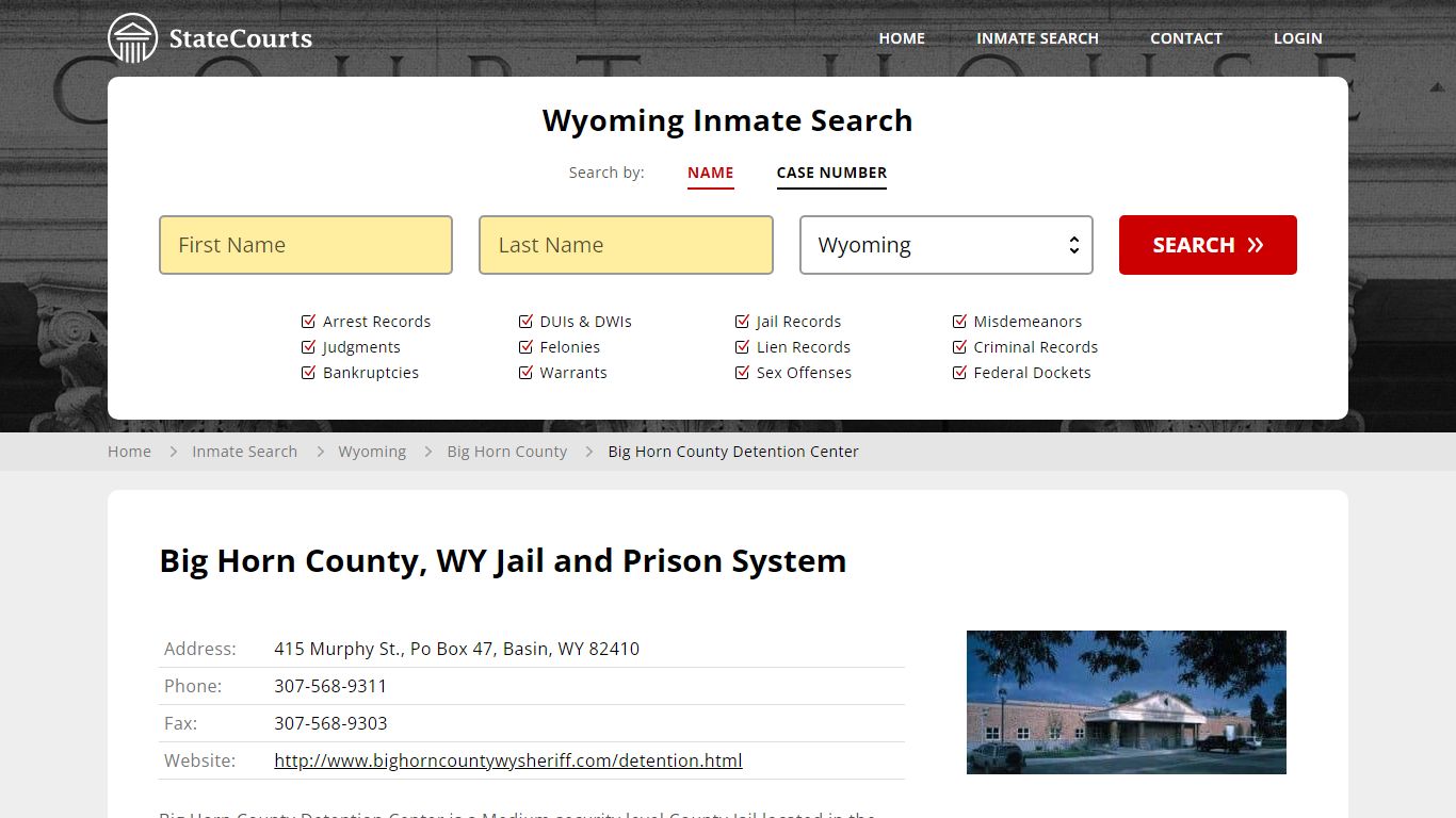 Big Horn County Detention Center Inmate Records Search, Wyoming ...