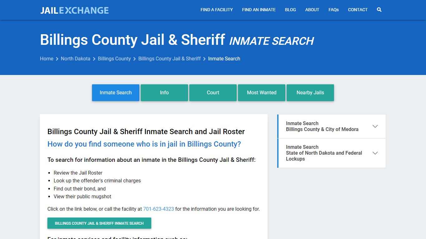 Billings County Jail & Sheriff Inmate Search - Jail Exchange