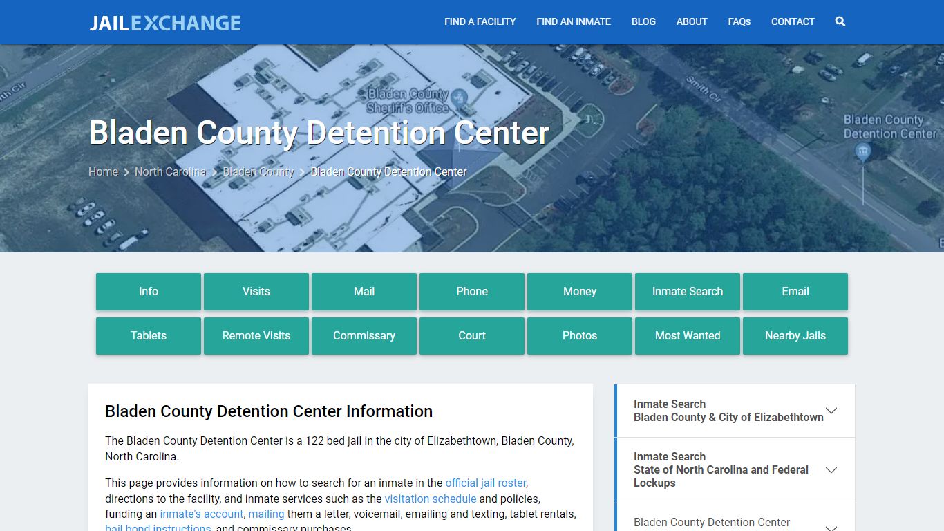 Bladen County Detention Center, NC Inmate Search, Information