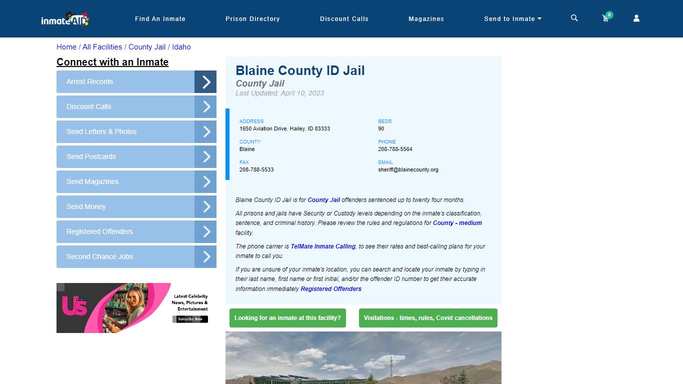 Blaine County ID Jail - Inmate Locator - Hailey, ID