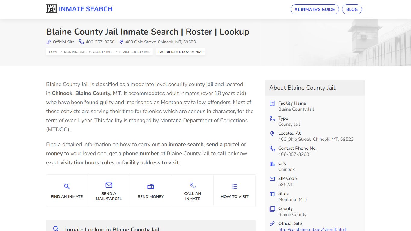 Blaine County Jail Inmate Search | Roster | Lookup