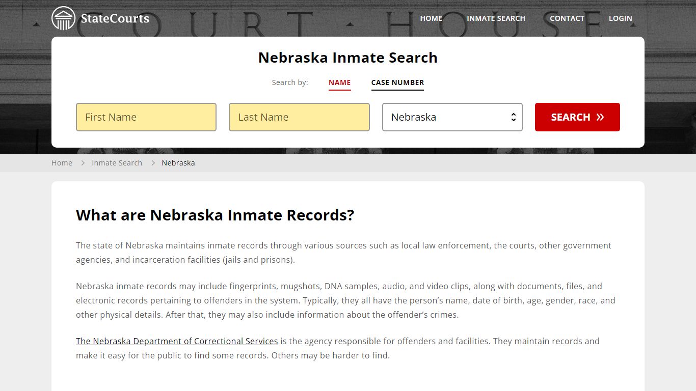 Nebraska Inmate Search, Prison and Jail Information - StateCourts