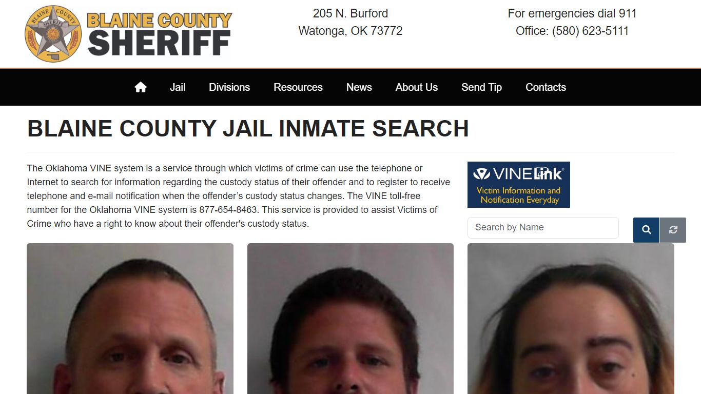 Inmate Search - Blaine County Sheriff's Office Oklahoma Watonga, OK