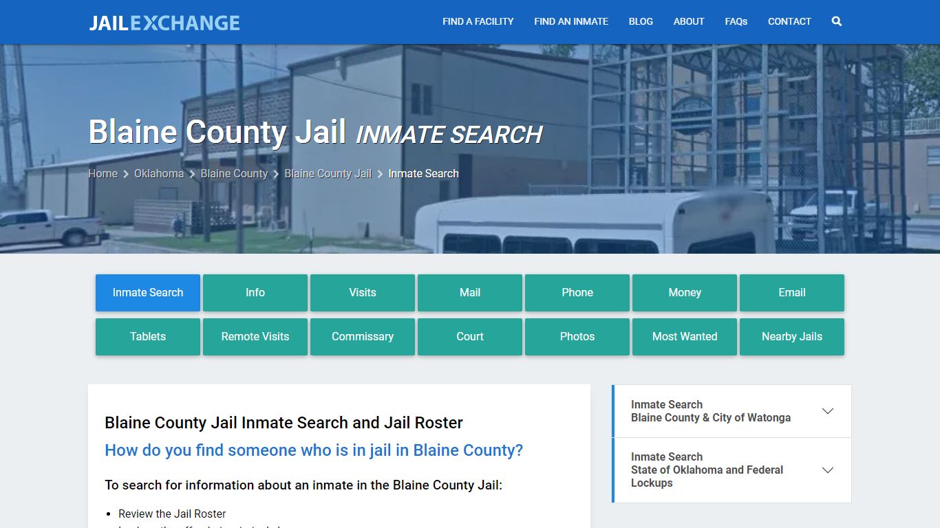 Inmate Search: Roster & Mugshots - Blaine County Jail, OK