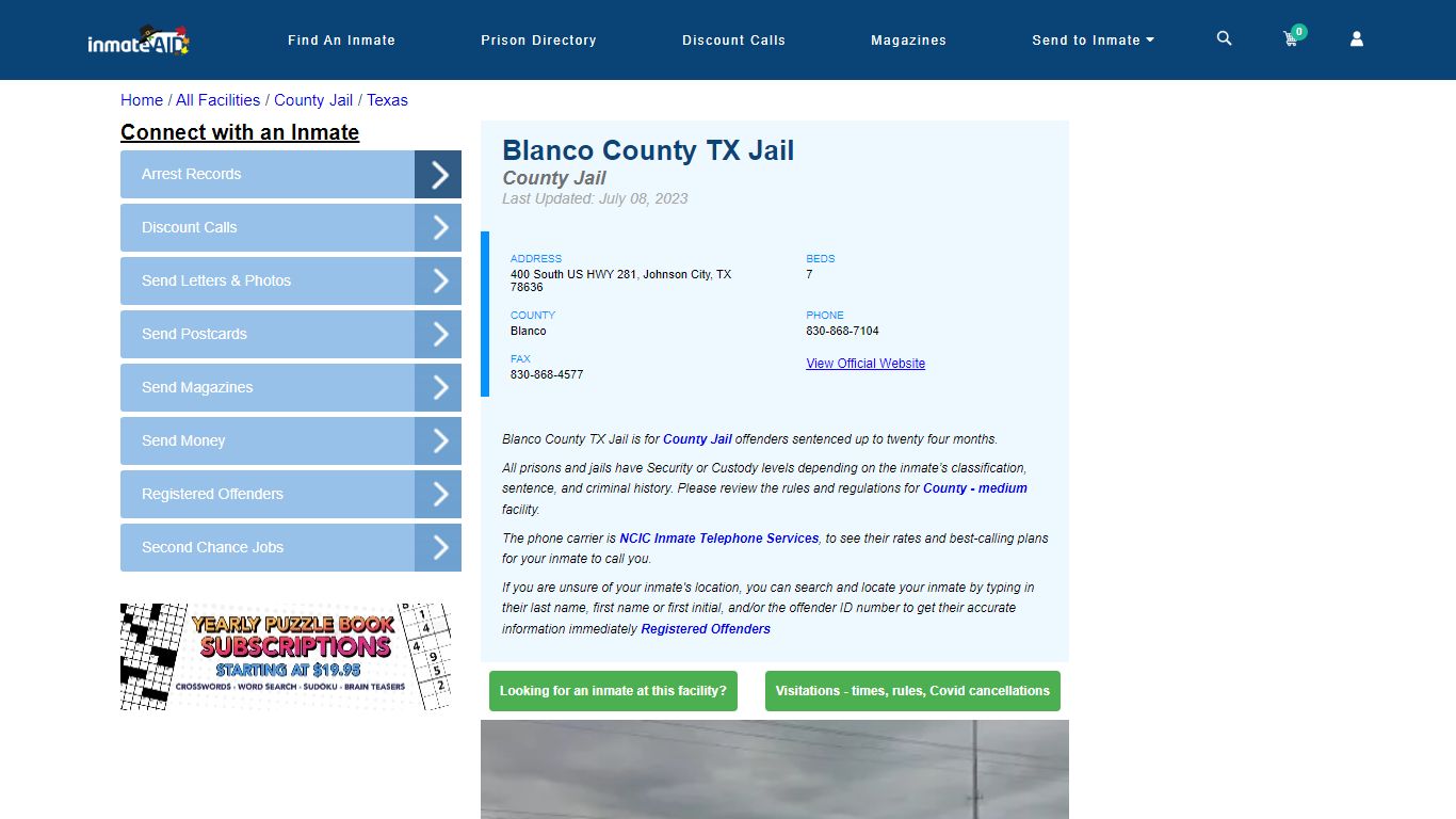 Blanco County TX Jail - Inmate Locator - Johnson City, TX