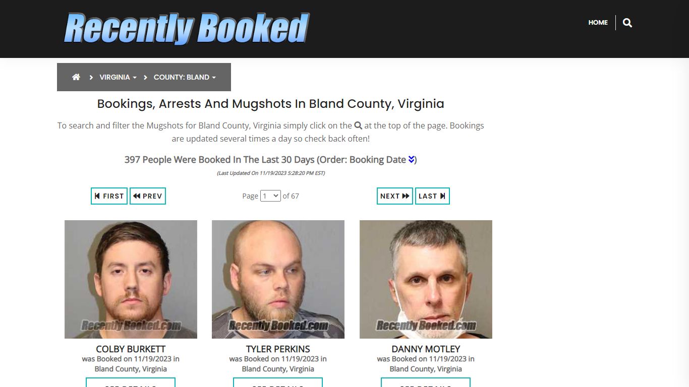 Recent bookings, Arrests, Mugshots in Bland County, Virginia