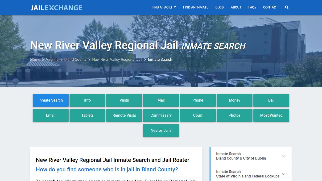 New River Valley Regional Jail Inmate Search - Jail Exchange