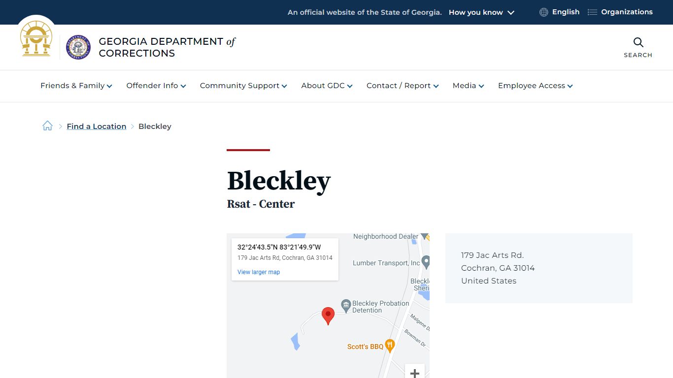 Bleckley | Georgia Department of Corrections