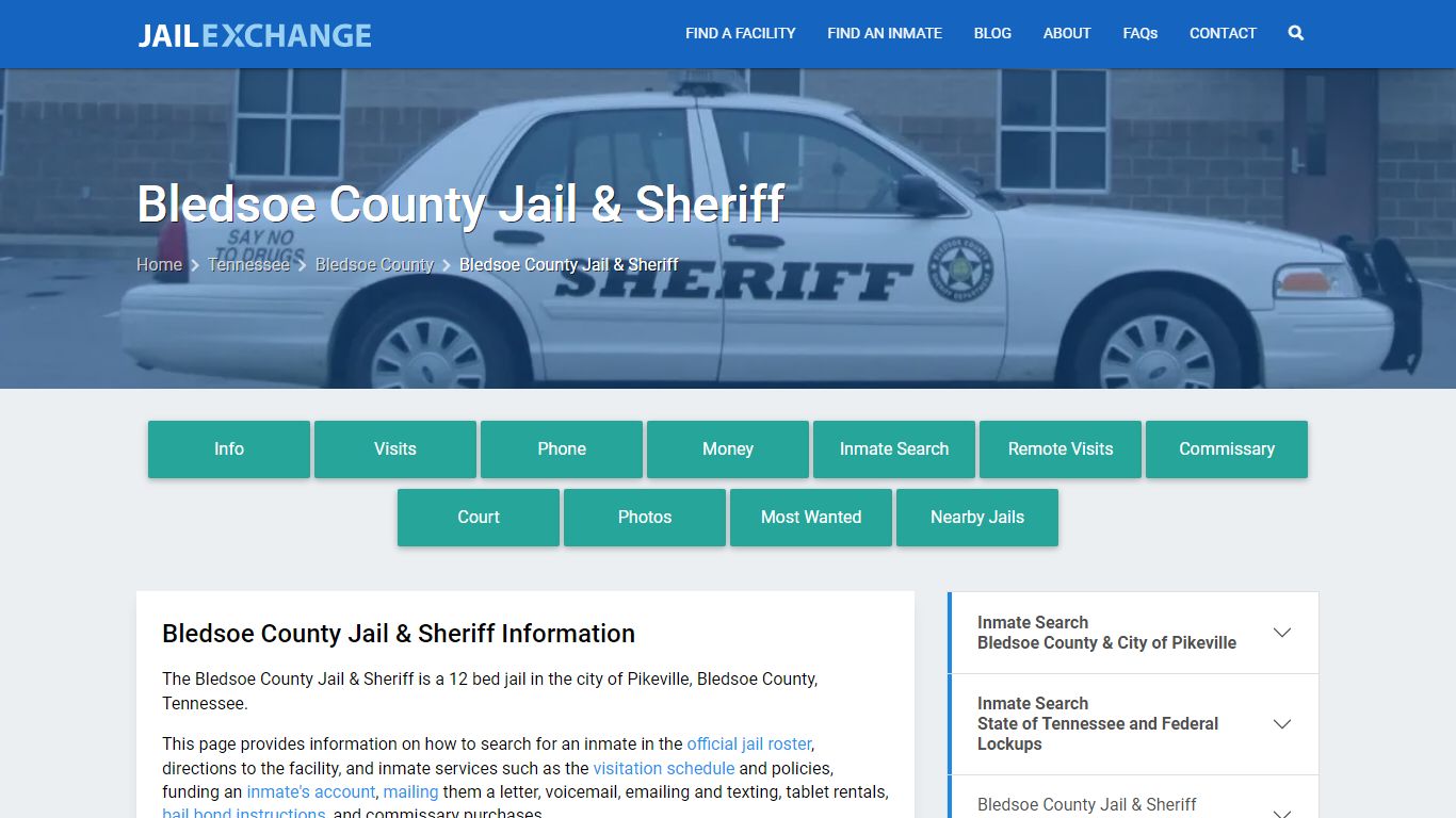 Bledsoe County Jail & Sheriff, TN Inmate Search, Information