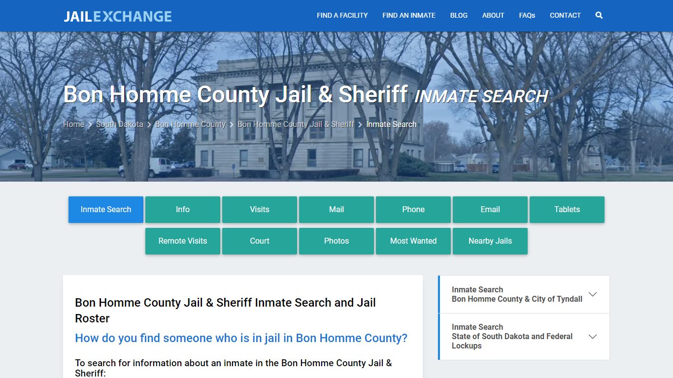 Bon Homme County Jail & Sheriff Inmate Search - Jail Exchange