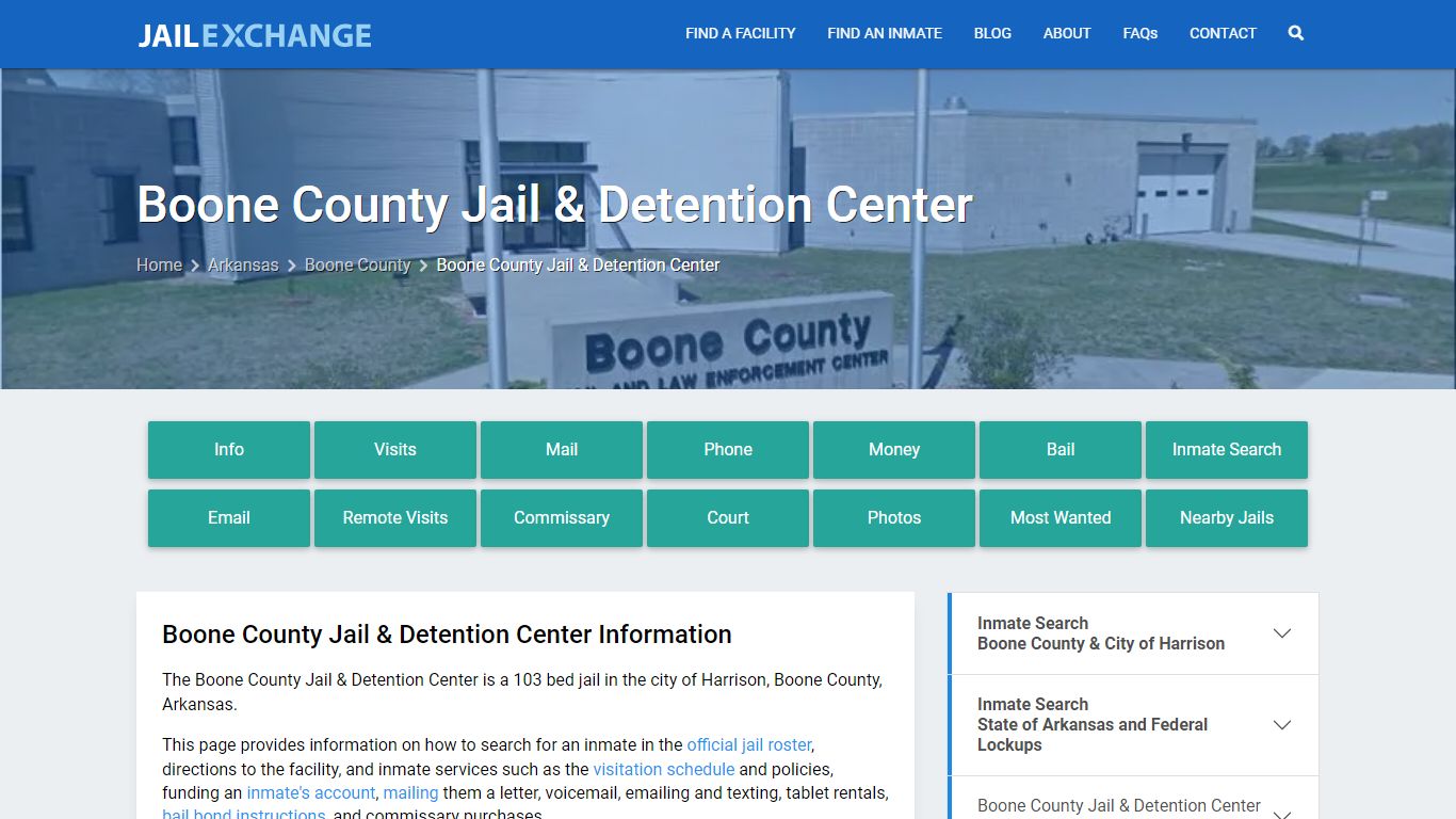 Boone County Jail & Detention Center, AR Inmate Search, Information