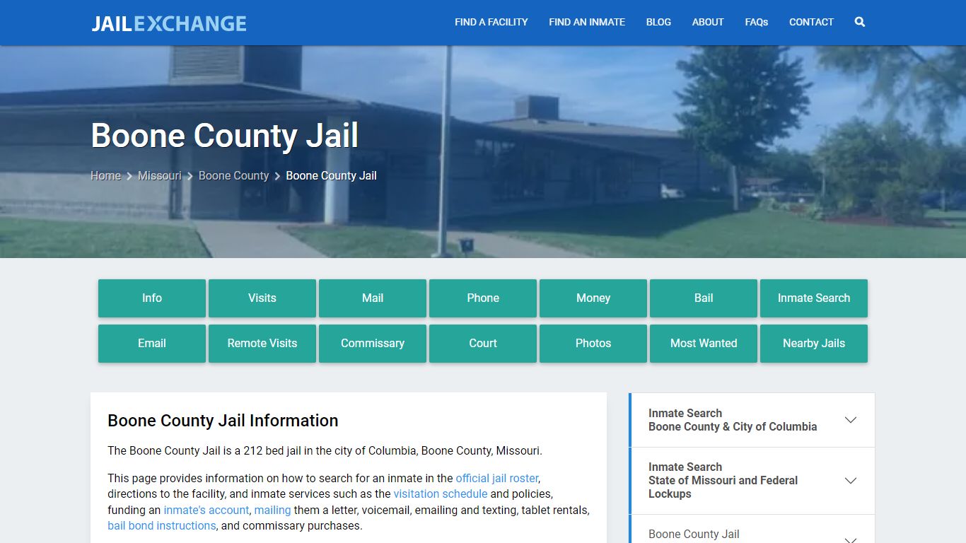 Boone County Jail, MO Inmate Search, Information