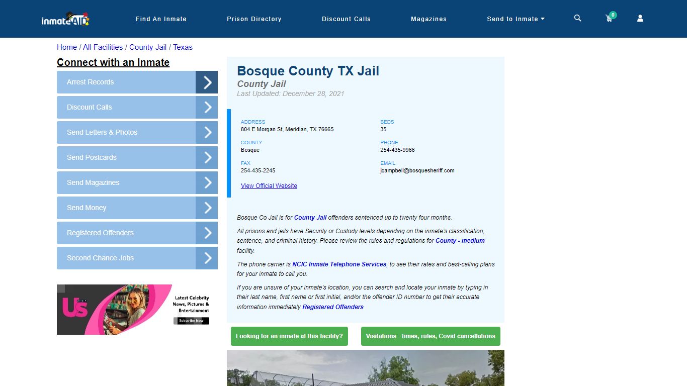 Bosque County TX Jail - Inmate Locator - Meridian, TX