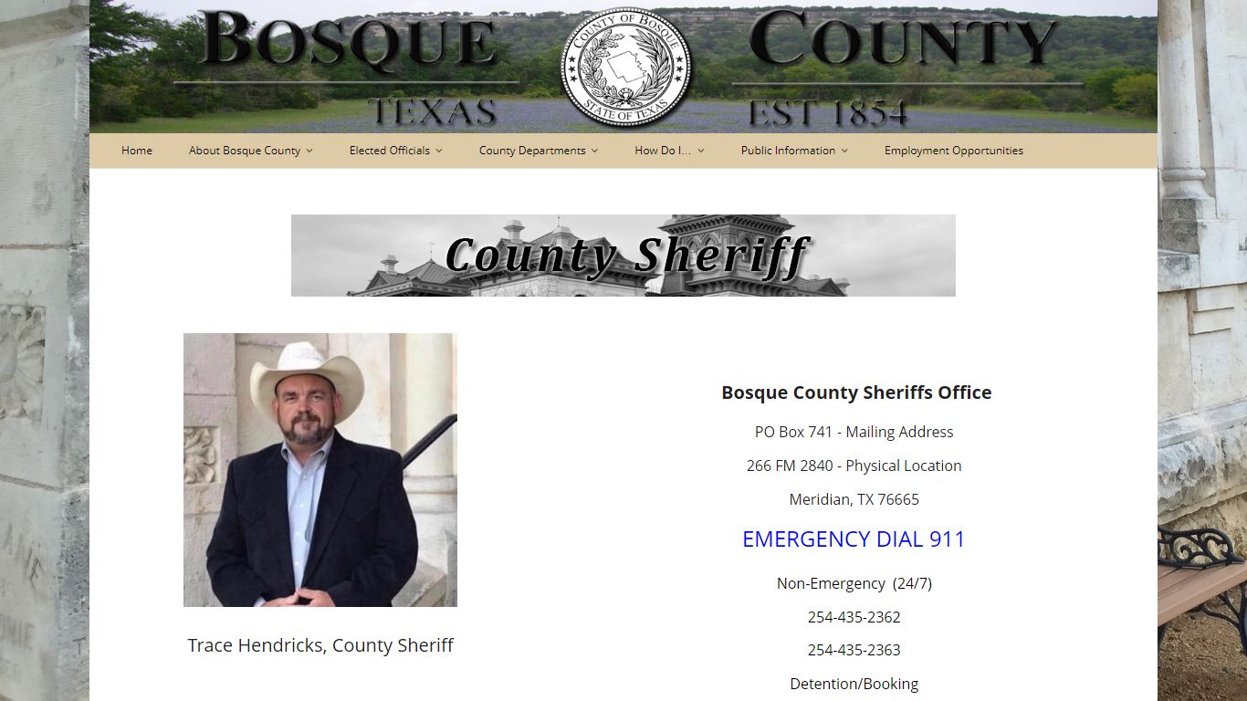County Sheriff – Bosque County Texas