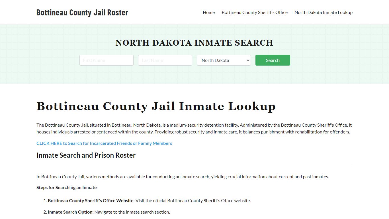 Bottineau County Jail Roster Lookup, ND, Inmate Search