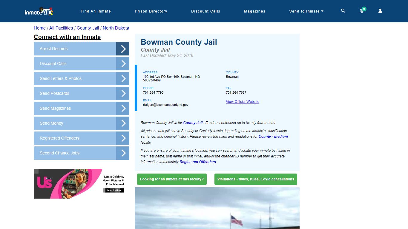 Bowman County Jail - Inmate Locator - Bowman, ND