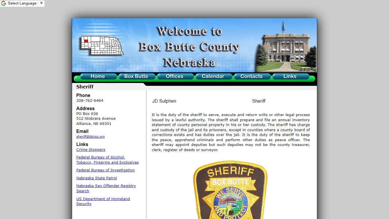Sheriff - Box Butte County Ne