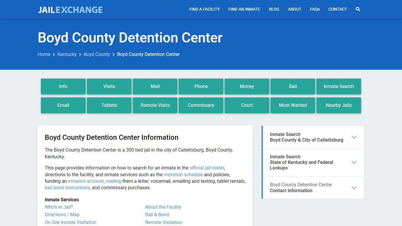 Boyd County Detention Center, KY Inmate Search, Information - Jail Exchange