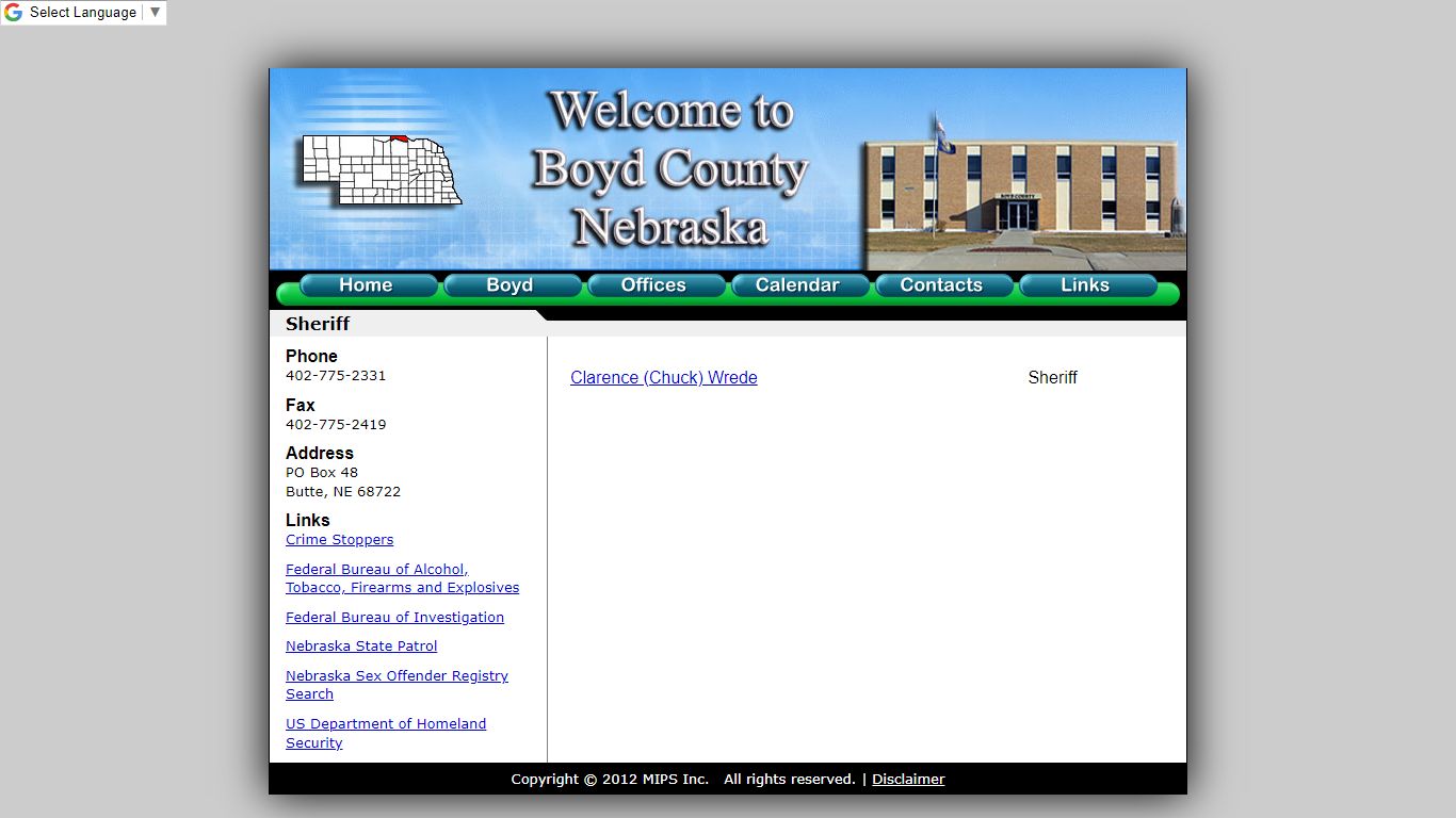 Boyd County Sheriff - Nebraska