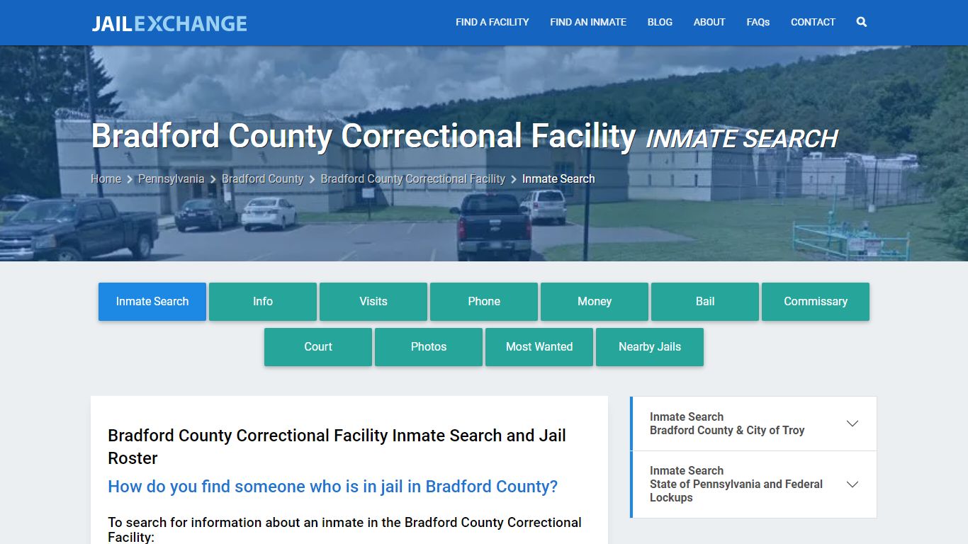 Bradford County Correctional Facility Inmate Search - Jail Exchange