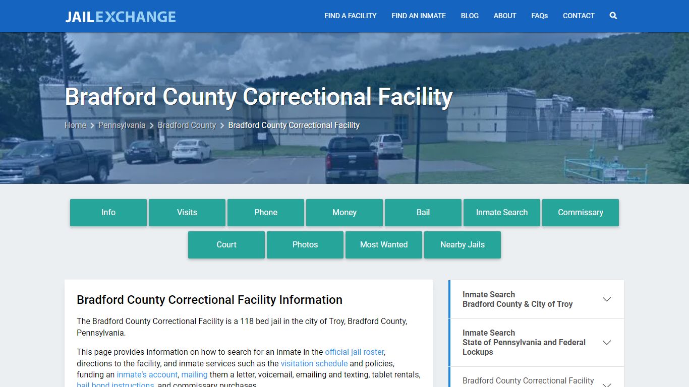 Bradford County Correctional Facility, PA Inmate Search, Information