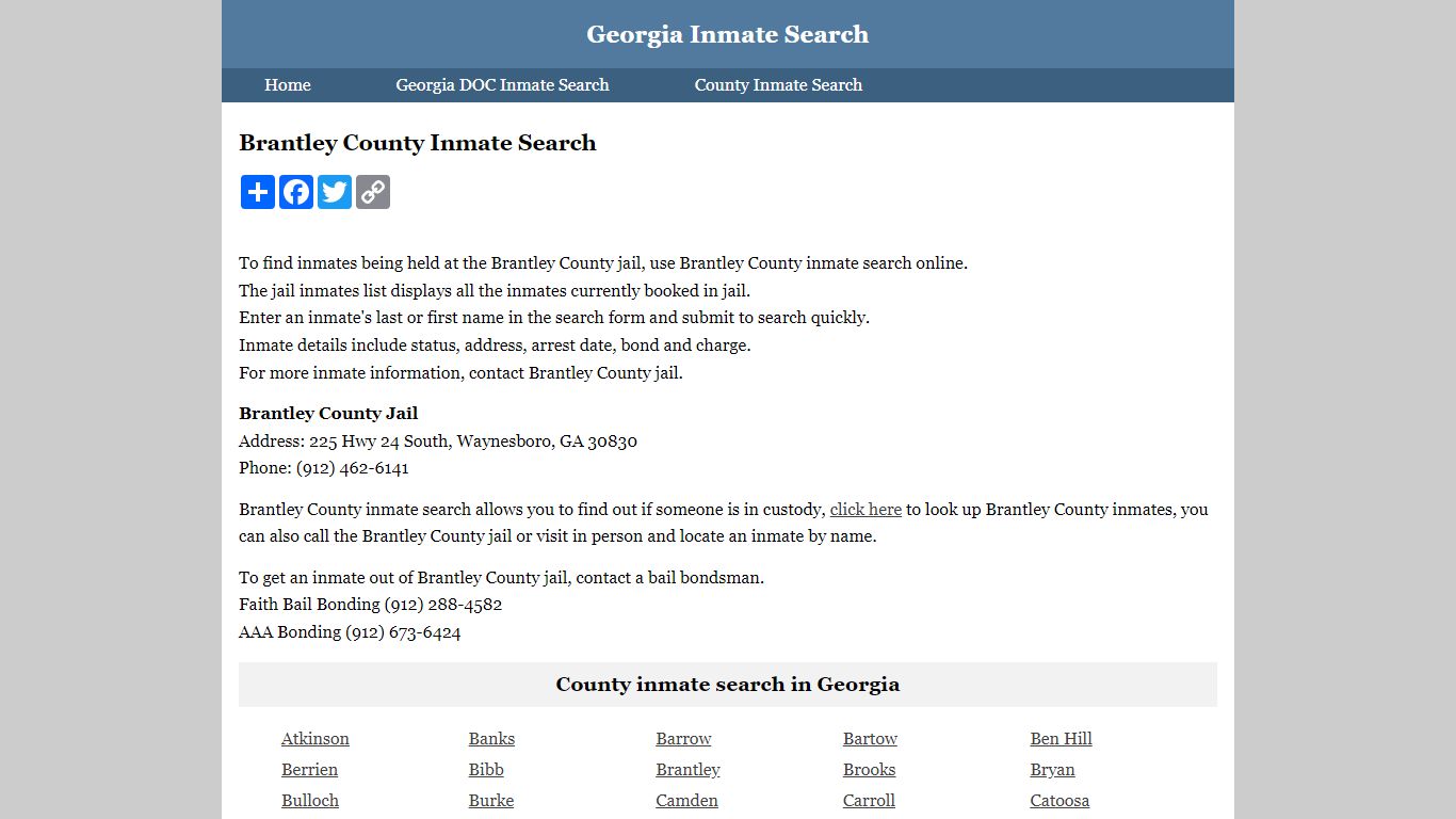 Brantley County Inmate Search