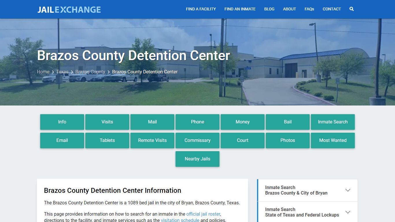 Brazos County Detention Center, TX Inmate Search, Information