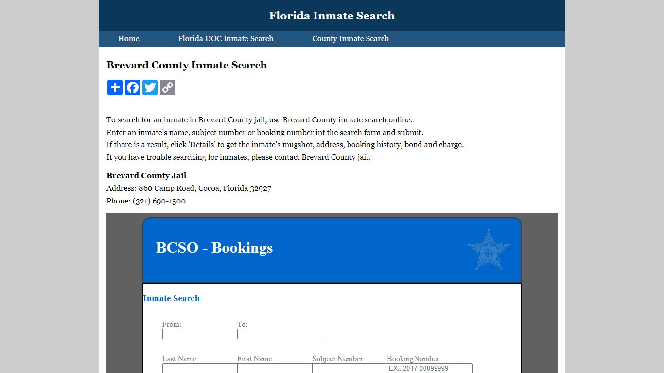 Brevard County Inmate Search
