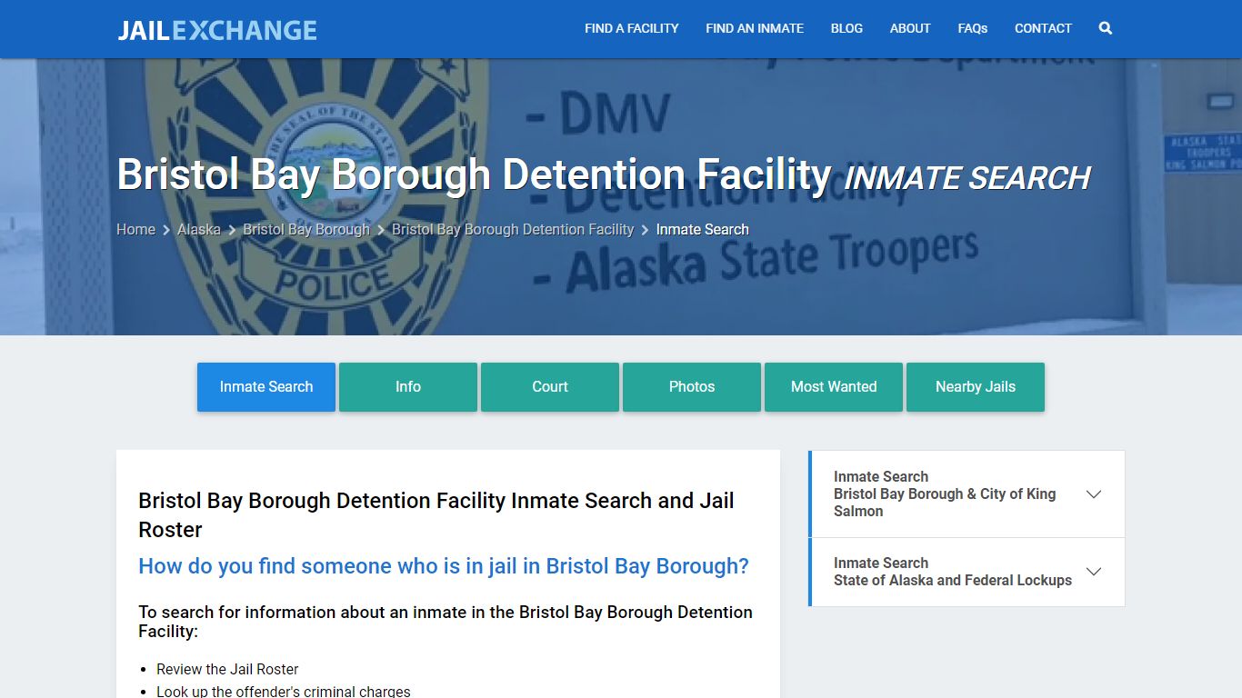 Bristol Bay Borough Detention Facility Inmate Search - Jail Exchange