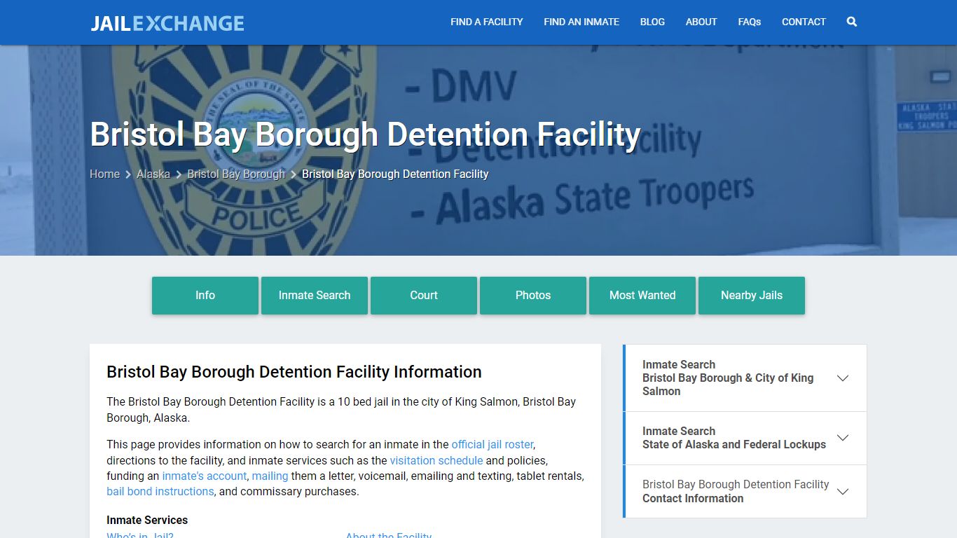 Bristol Bay Borough Detention Facility, AK Inmate Search, Information