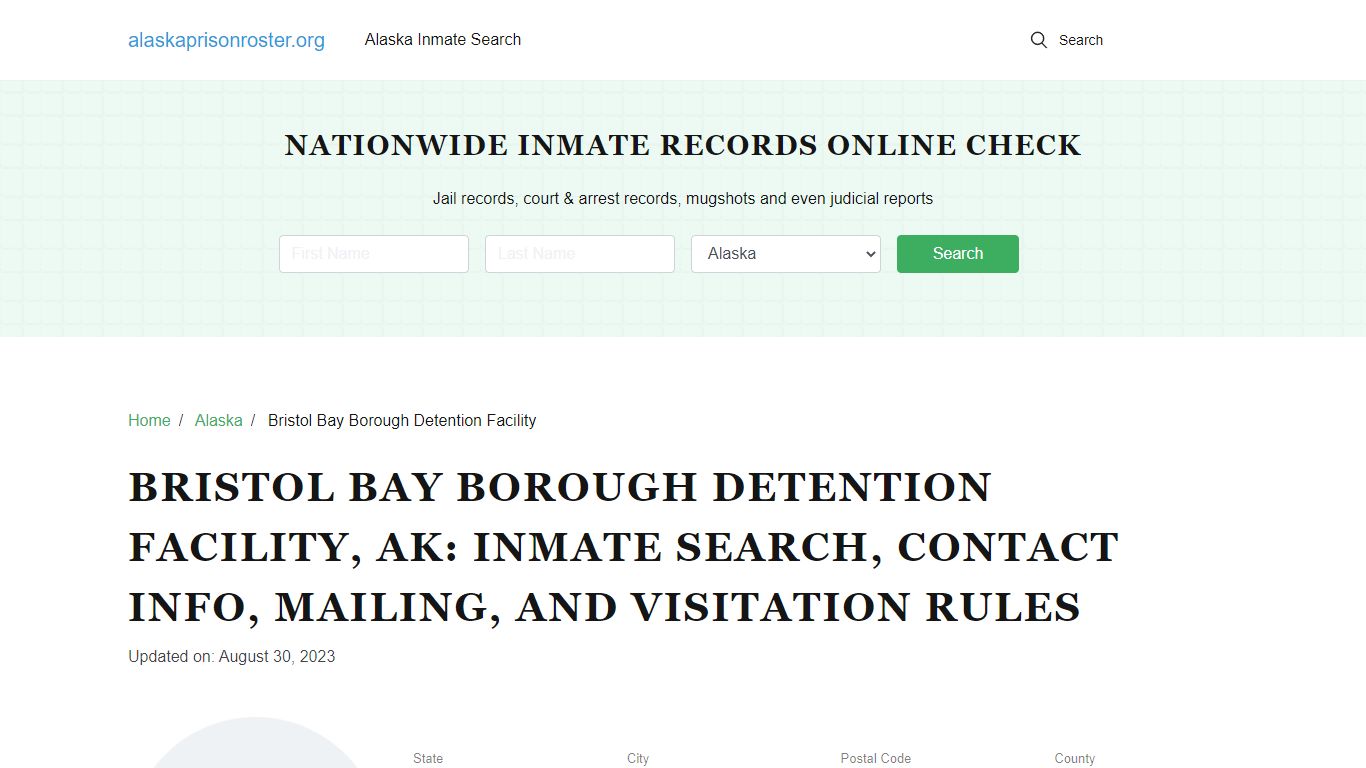 Bristol Bay Borough Detention Facility, AK Inmate Search, Mailing and ...